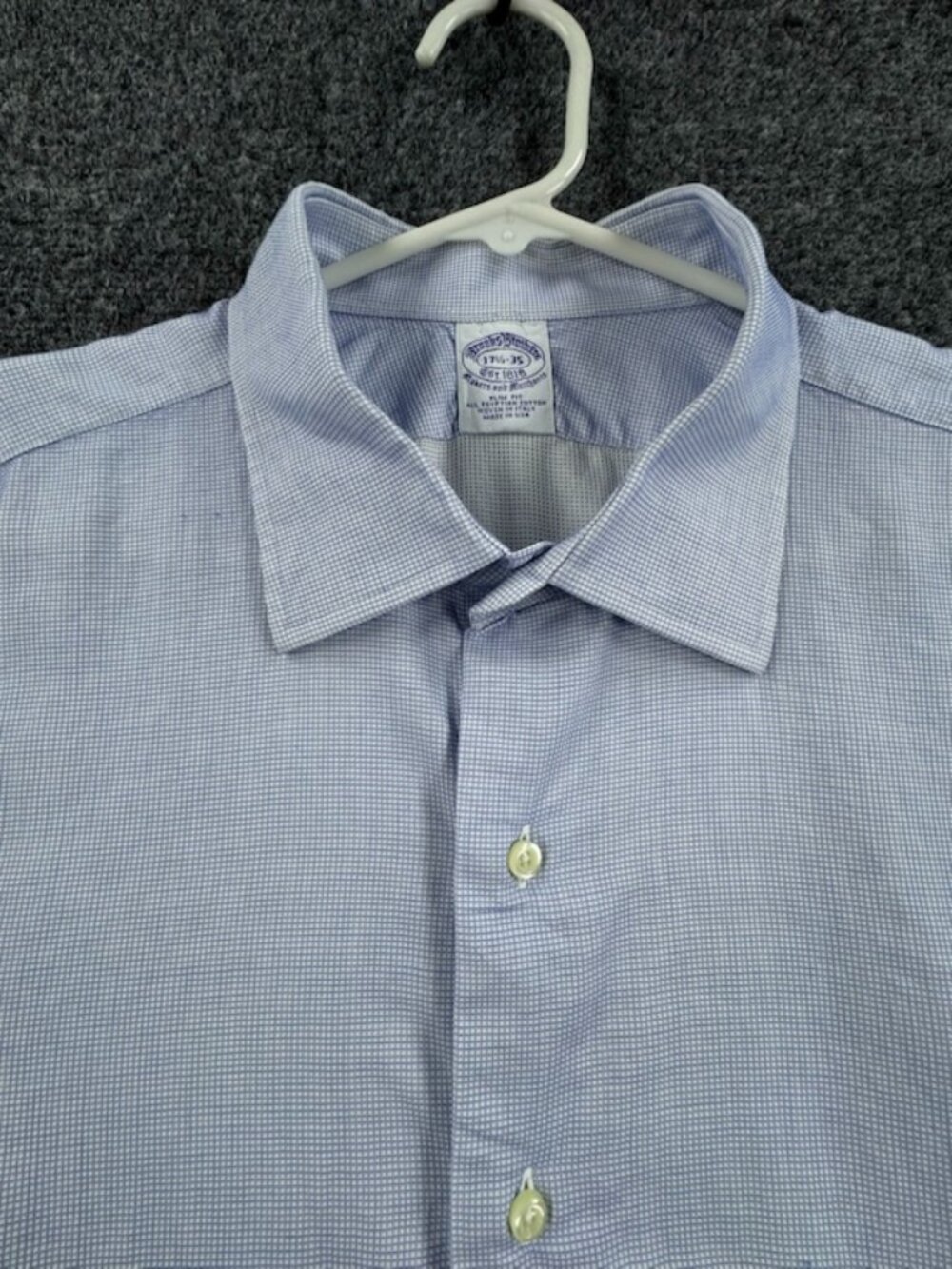 Brooks Brothers Pique Blue White French Cuff Makers And Merchants USA Slim Check